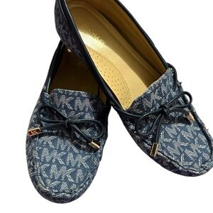 Michael Kors Navy Patterned Loafers